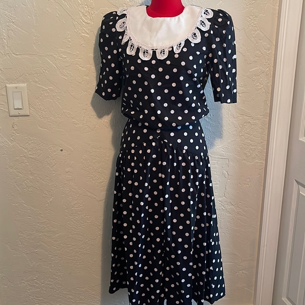 Country Romance Black and White Polka Dot Vintage